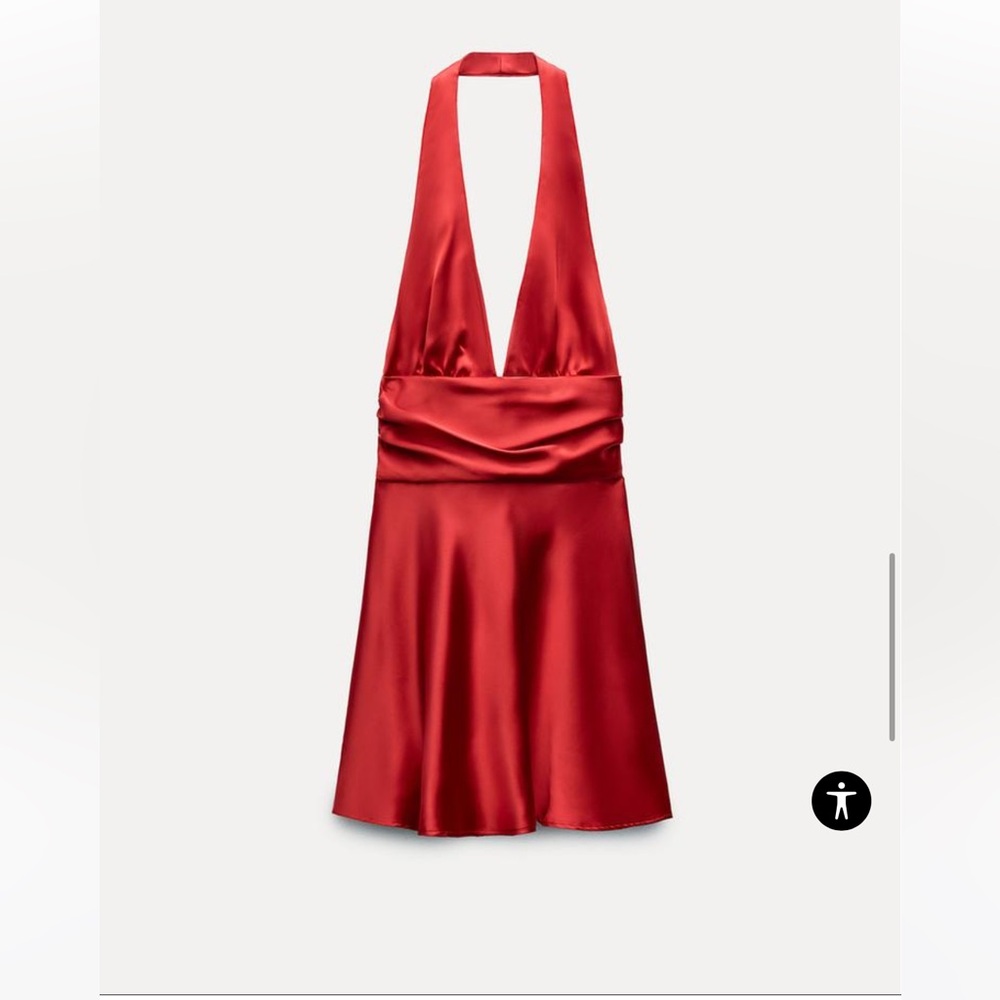 NWT Zara Satin Effect Halter Dress